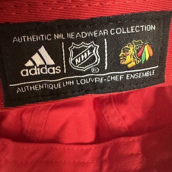 Chicago Blackhawks Hat Adidas Embroidered Dad Cap Hockey Hat Red - Picture 6 of 6